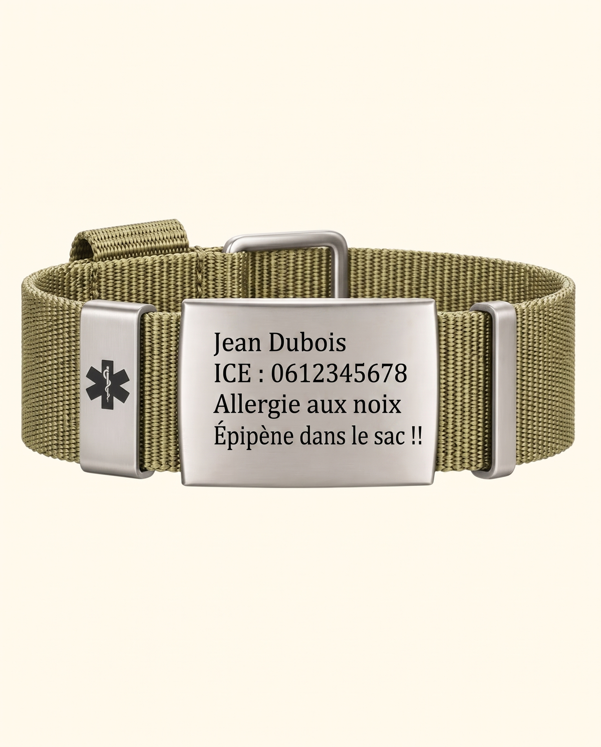 Bracelet Médical Medi avec Gravure d'ID Personnelle