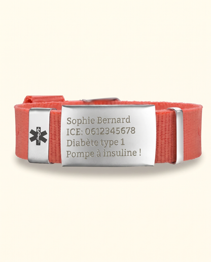 Bracelet Médical Medi avec Gravure d'ID Personnelle