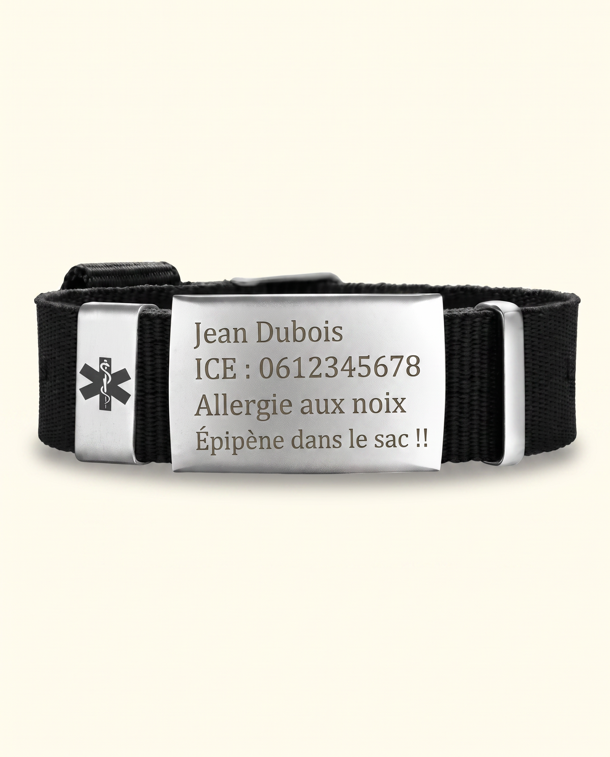 Bracelet Médical Medi avec Gravure d'ID Personnelle