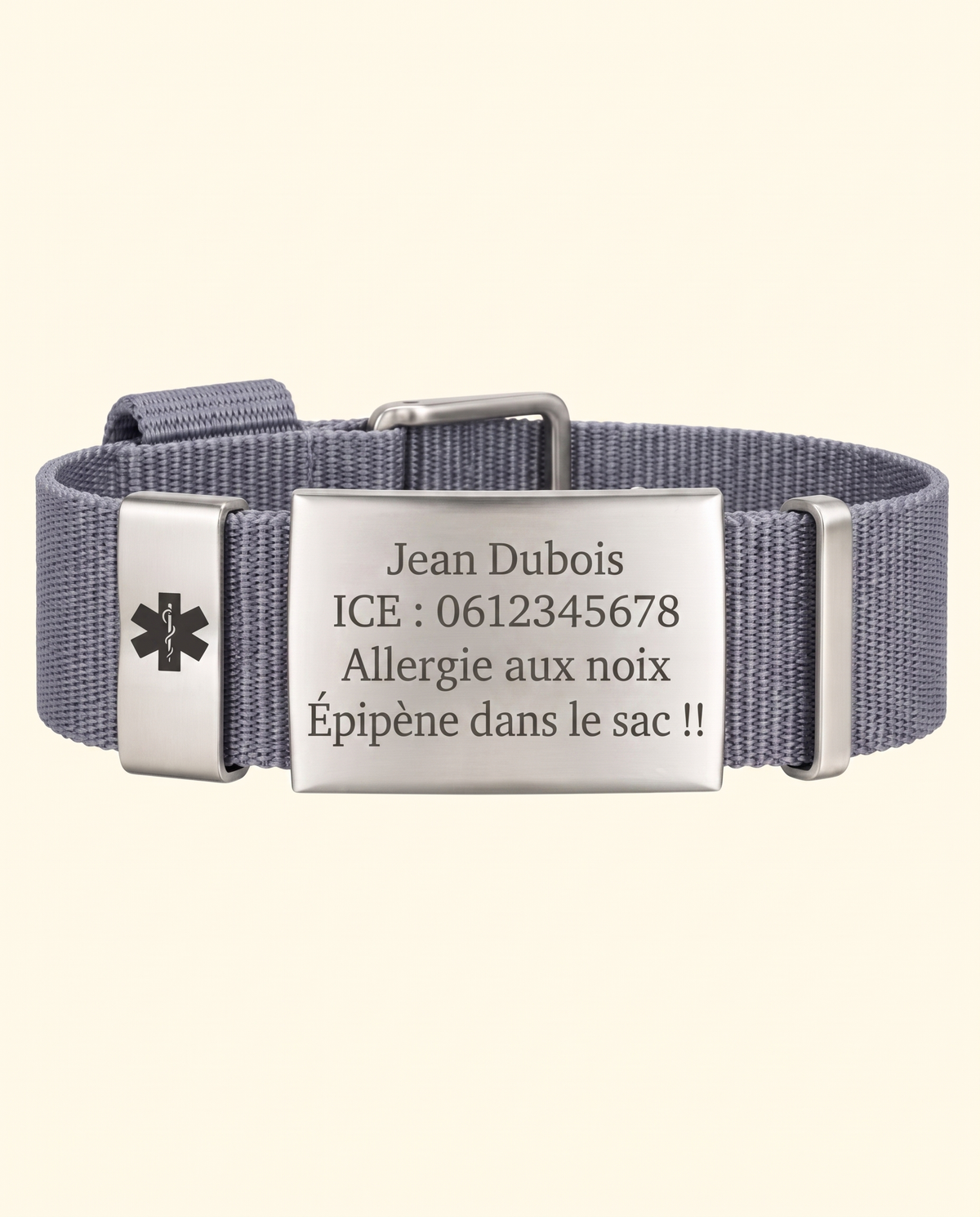 Bracelet Médical Medi avec Gravure d'ID Personnelle