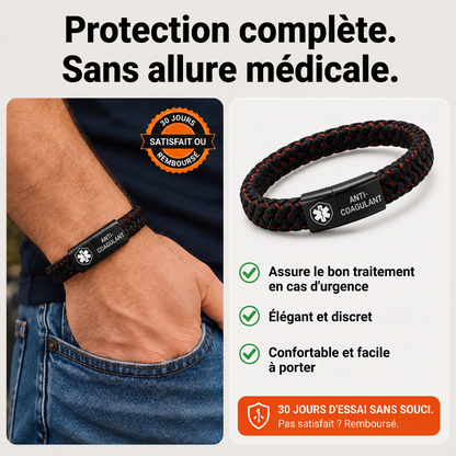 Bracelet Médical Anticoagulant pour hommes