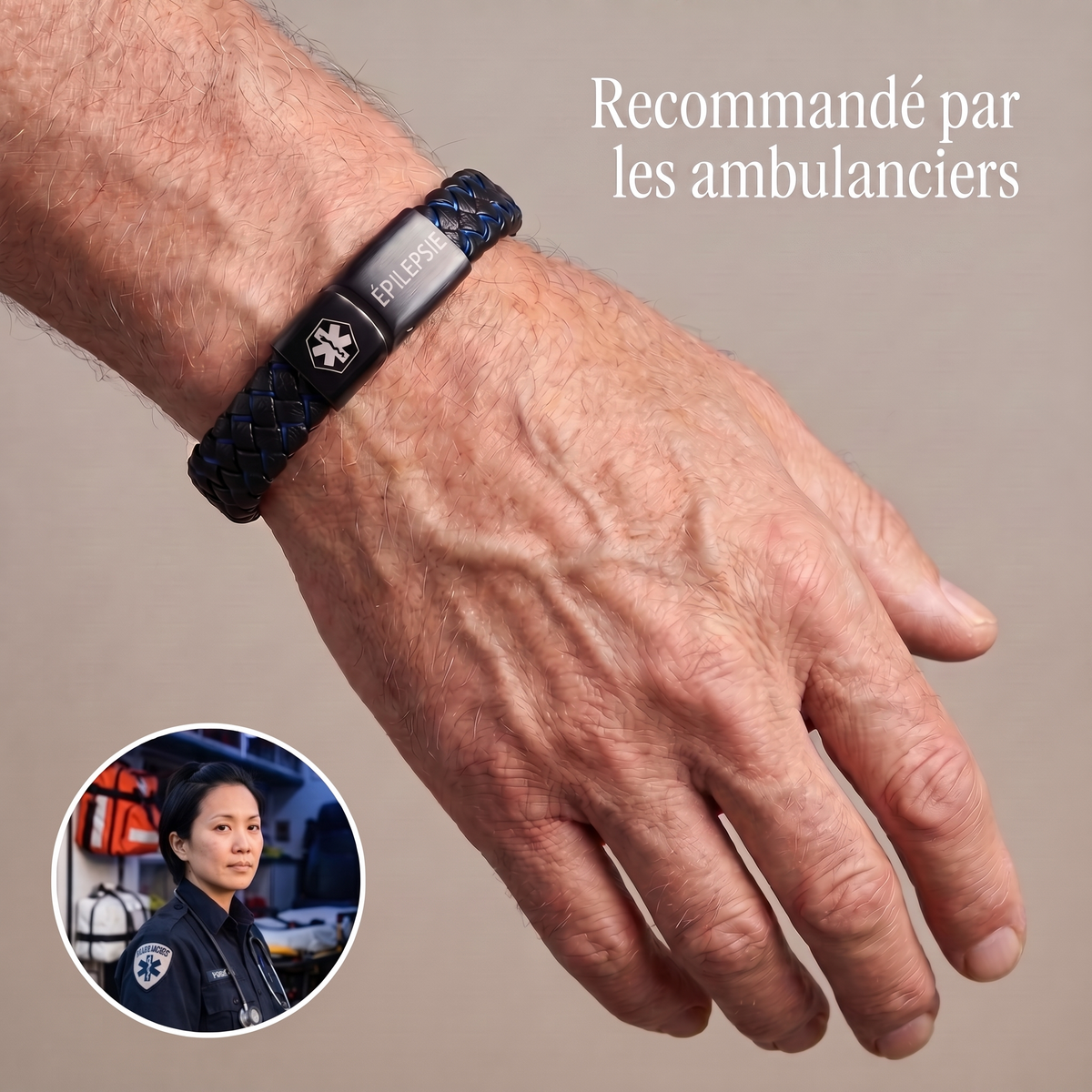 Bracelet épilepsie recommandé par les ambulanciers